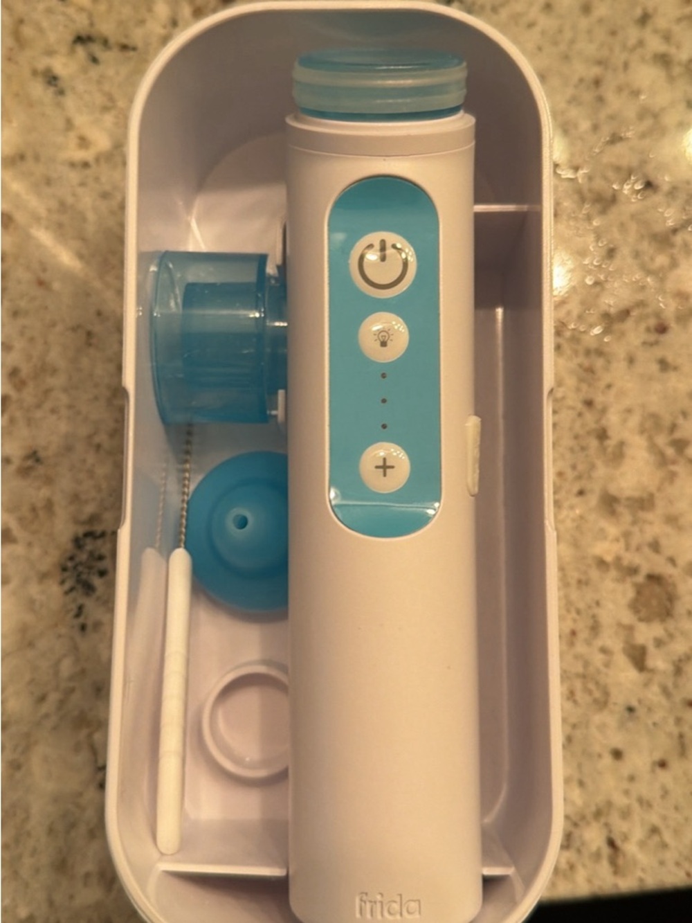 Frida Baby Electric Nasal Aspirator - White & Light Blue